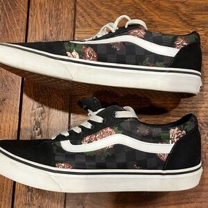 🏁🌹VANS OLD SKOOL WARD FLOWERS & CHECKS SIZE 10🌹🏁